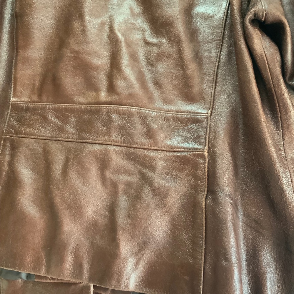 Vintage Wilsons Leather Maxima Brown Button Front Jacket Womens XL - Picture 15 of 15